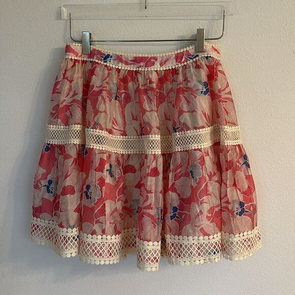 NWT Ted Baker Tabitha Pink Floral Tiered Full Mini Skirt Size 2 - Picture 3 of 12